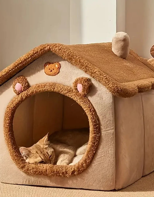 Load image into Gallery viewer, Foldable Pet House Removable Washable Cat House Puppy Cave Sofa Pet Bed House for Extra Small Dogs and Small and Medium Cats
