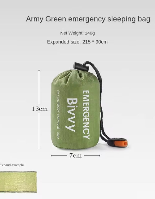 Load image into Gallery viewer, Outdoor Emergency Survival Sleeping Bag Thermal Blanket Mylar Waterproof Reusable Sack Portable Camping Hiking Emergency Gear
