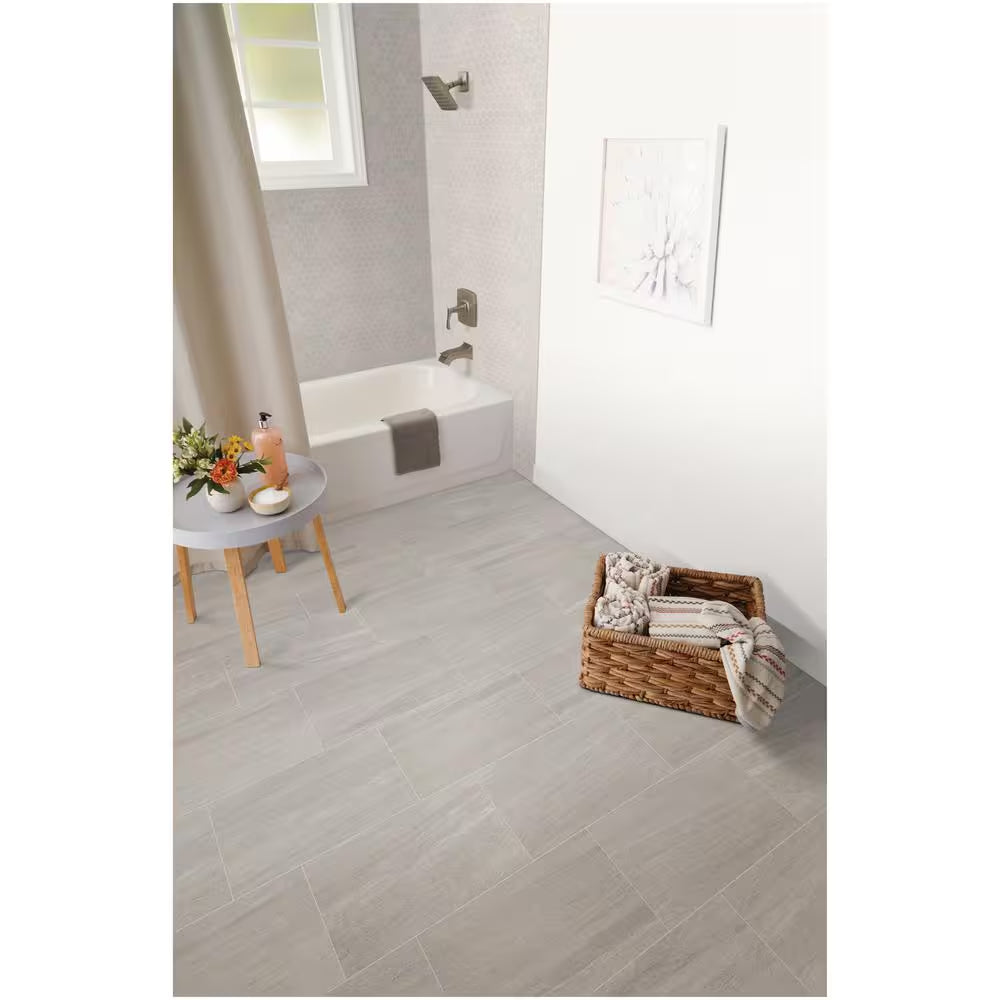 Nova Falls Gray 12 In. X 24 In. Porcelain Stone Look Floor and Wall Tile (15.6 Sq. Ft. / Case)