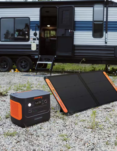 Load image into Gallery viewer, 2000W Output/4000W Peak Solar Generator 1000 plus Expandable Push Button Start Battery Lifepo4 W/Two 100W Solar Panels
