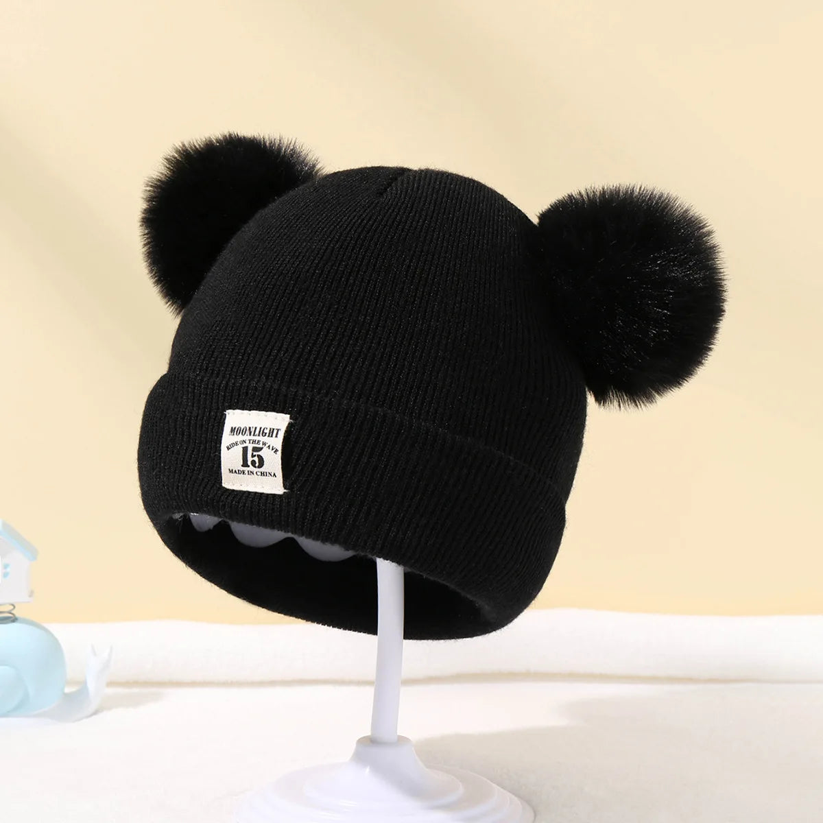 Solid Color Wool Knitted Bonnet Bebe Newborn Baby Hat Pompom Cute Winter Hat for Kids Boys Girls Children Warm Beanie Cap 0-3Y