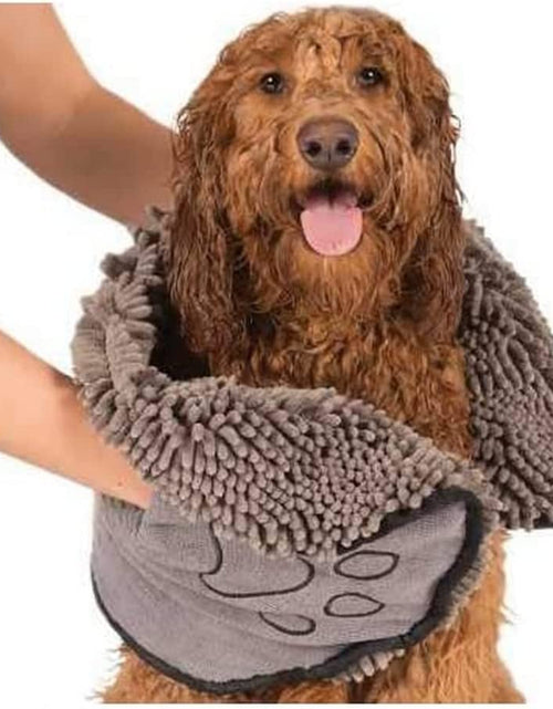 Load image into Gallery viewer, Shammy Dog Towels for Drying Dogs - Heavy Duty Soft Microfiber Bath Towel - Super Absorbent, Quick Drying, &amp; Machine Washable - Must Have Dog &amp; Cat Bathing Supplies | Grey 13X31
