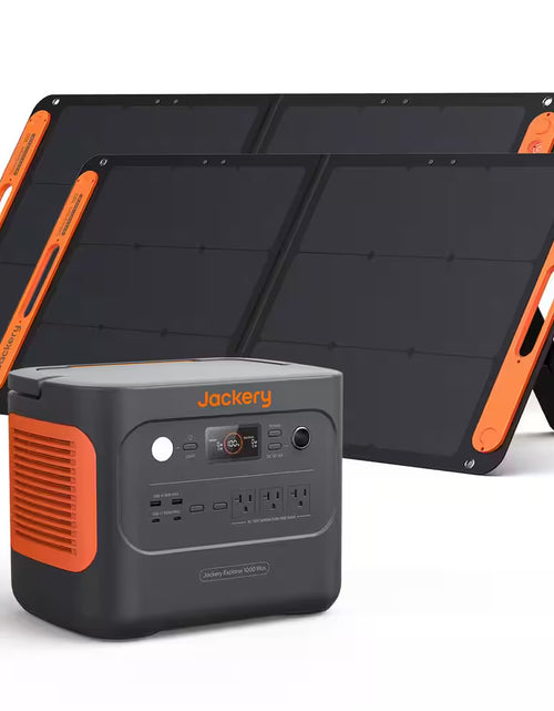 Load image into Gallery viewer, 2000W Output/4000W Peak Solar Generator 1000 plus Expandable Push Button Start Battery Lifepo4 W/Two 100W Solar Panels
