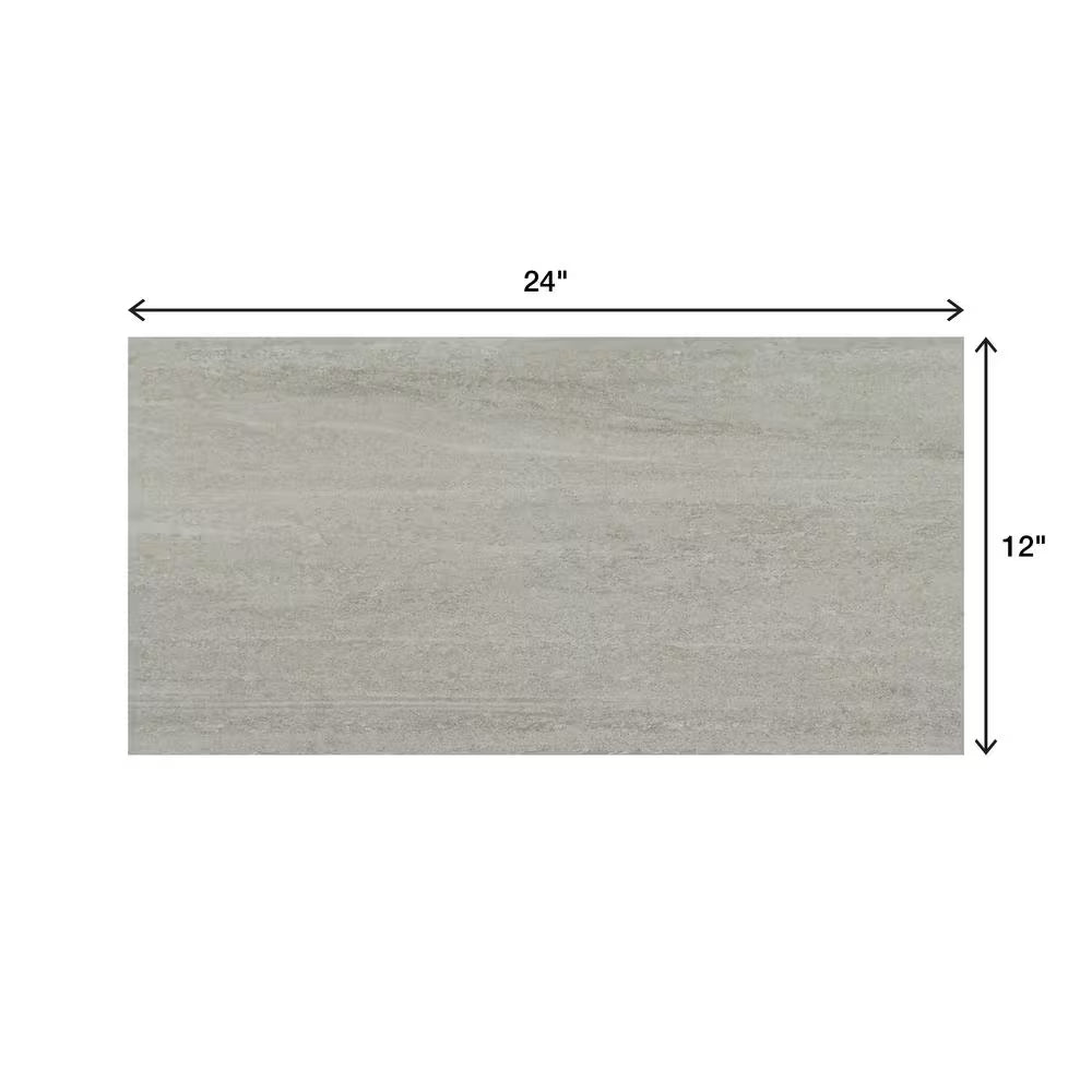 Nova Falls Gray 12 In. X 24 In. Porcelain Stone Look Floor and Wall Tile (15.6 Sq. Ft. / Case)