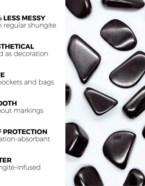 Load image into Gallery viewer, Tumbled &amp; Polished Shungite Stones 1/4 Pound (114 Grams) - EMF, Reiki, and Massage Stone
