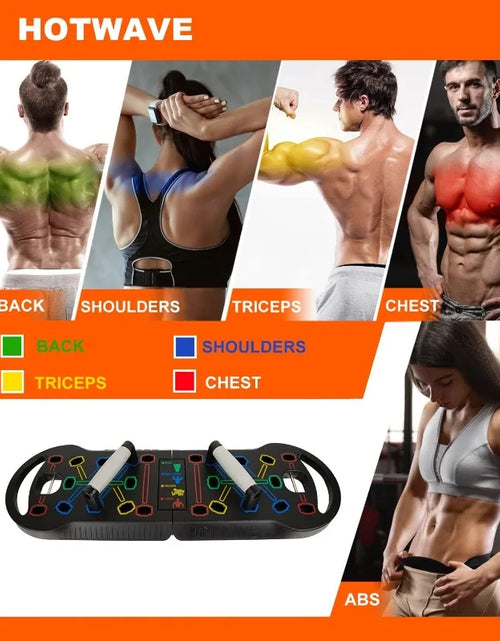 Load image into Gallery viewer, HOTWAVE Portable Exercise Equipment with 16 Gym Accessories.20 in 1 Push up Board Fitness,Resistance Bands with Ab Roller
