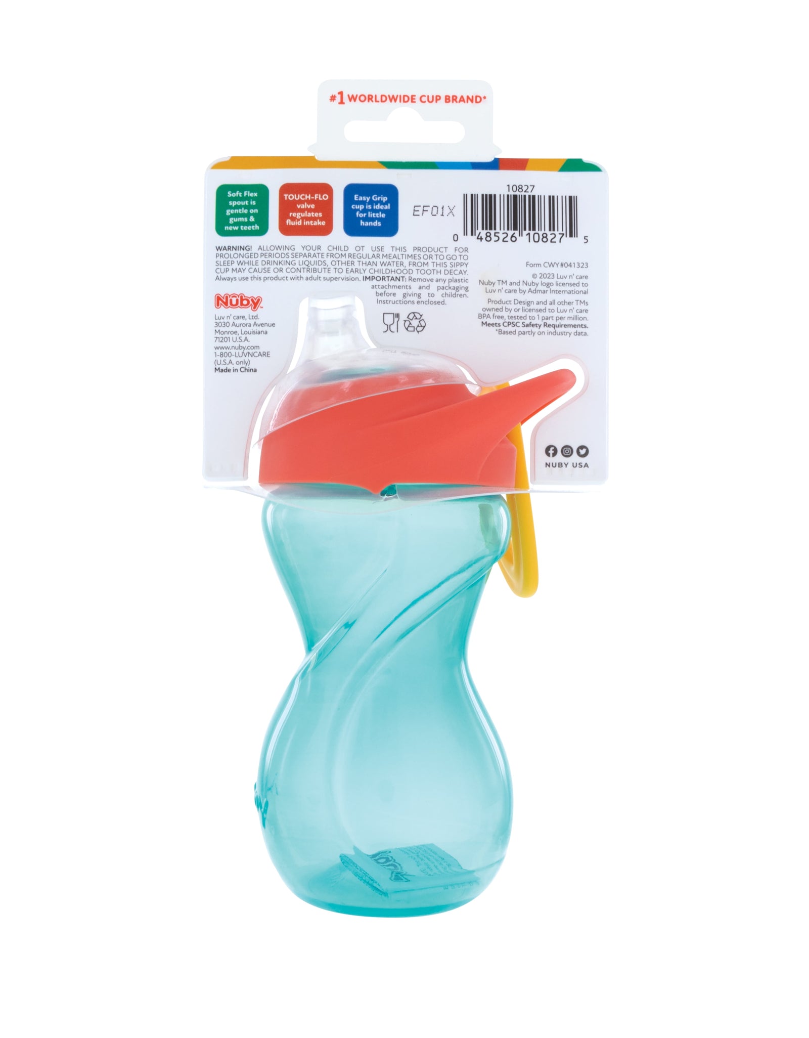 Click-It Soft Spout Sippy Cup with Carabiner, 10 Fl Oz