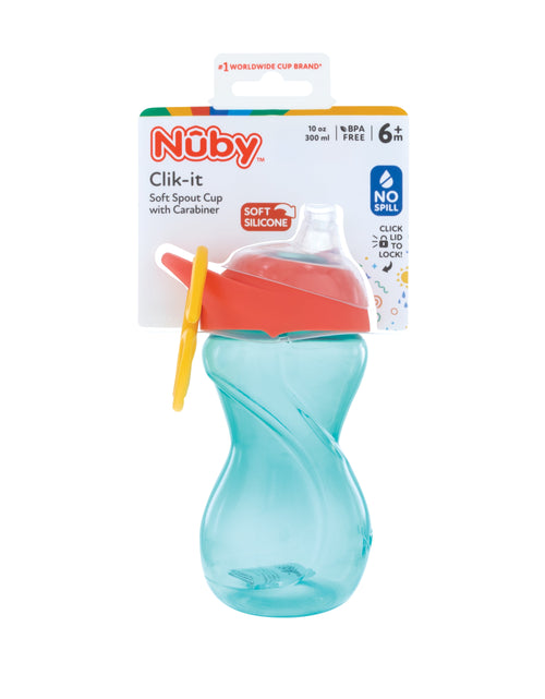 Load image into Gallery viewer, Click-It Soft Spout Sippy Cup with Carabiner, 10 Fl Oz
